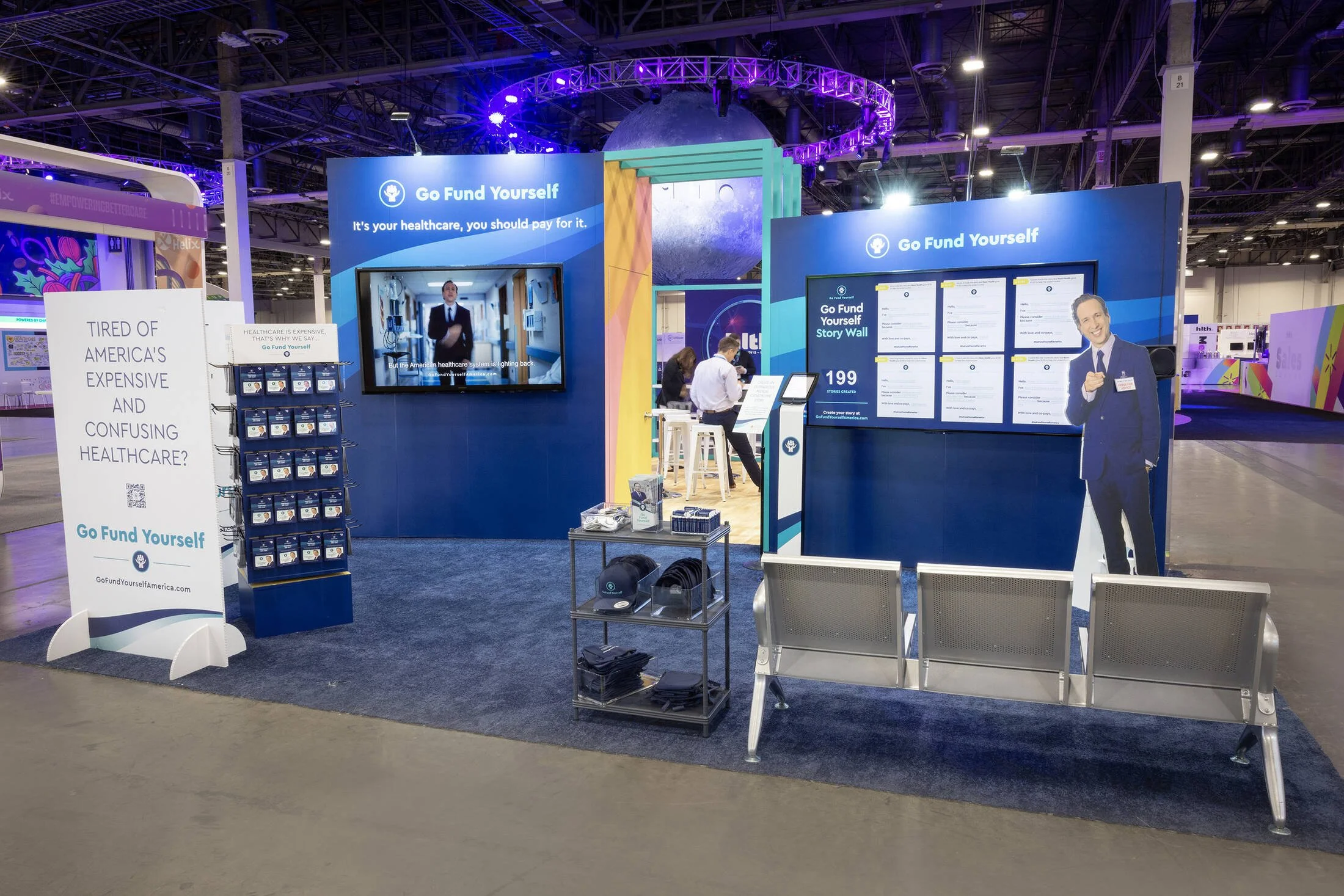 Go Fund Yourself booth at the HLTH conference